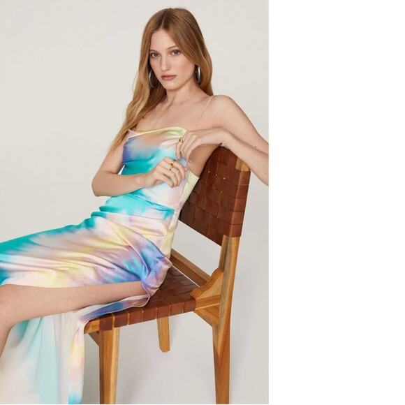 Retrofete Marlene Satin Silk Maxi Dress